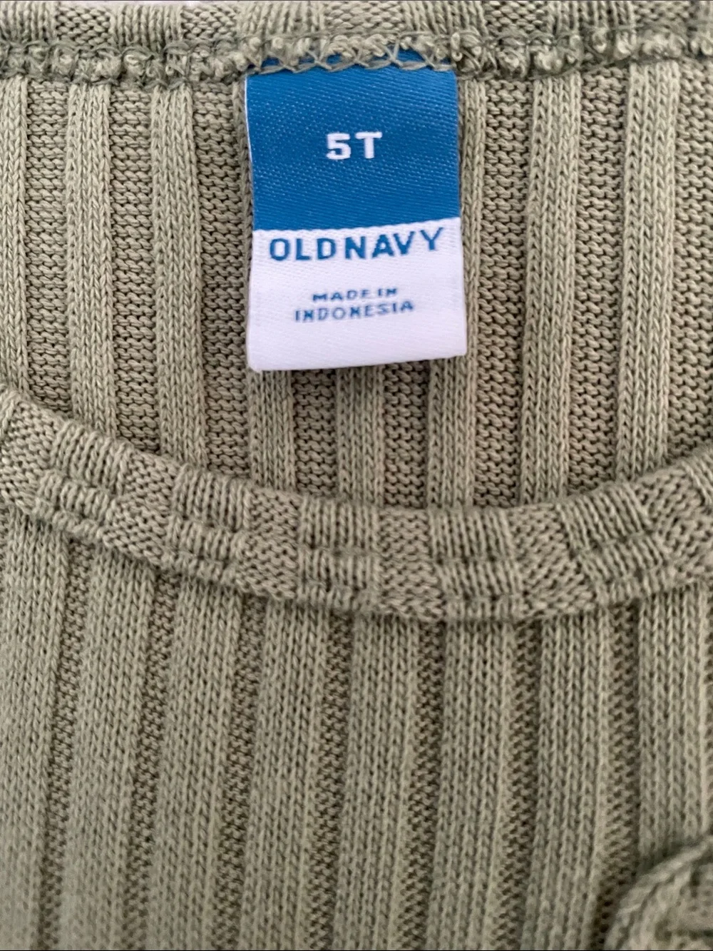 Old Navy Olive Green Ribbed Top Dress with Heart Pocket